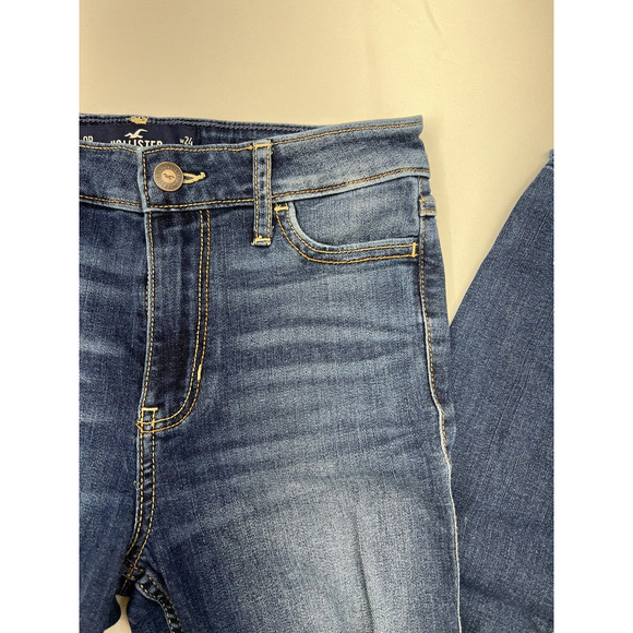 Womens Hollister Jeans Size 0 Regular High Ris Super Skinny Crop Denim - Picture 2 of 14